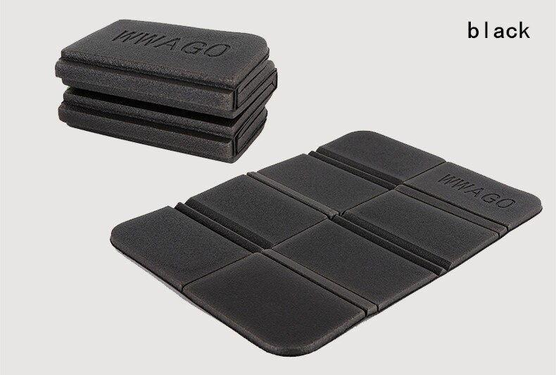 Draagbare Camping Wandelen Picknick Kussen Seat Pad Outdoor Opvouwbare Camping Vochtwerende Kussen Matras Waterdicht Seat Pad: Black