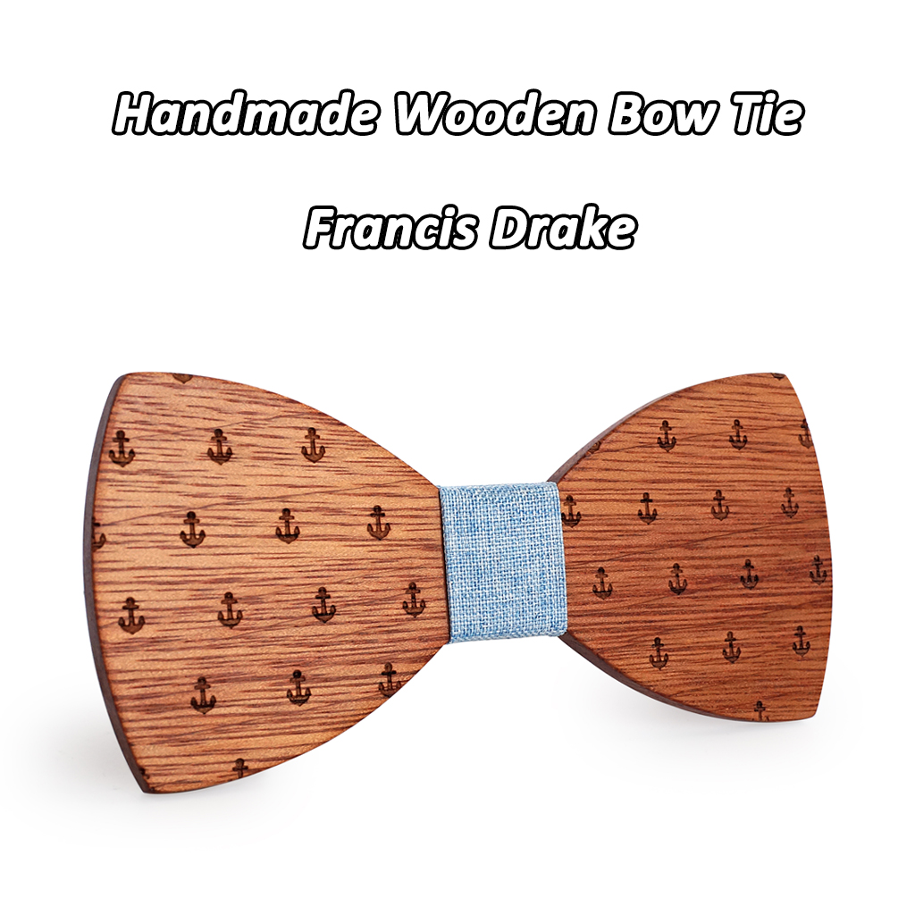 MAHOOSIVE Classic Captain Hout Strikjes Houten Vlinder Bowknots Gravatas Das: FRANCIS DRAKE