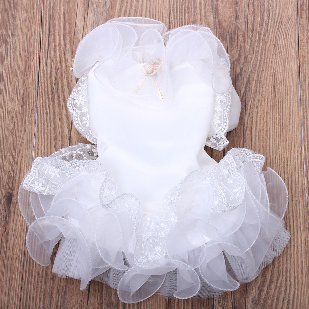 Hond Kat Trouwjurk Tutu Bloemen Kant Pet Puppy Prinses Rok Party Kleding Voor Meisje Honden Katten