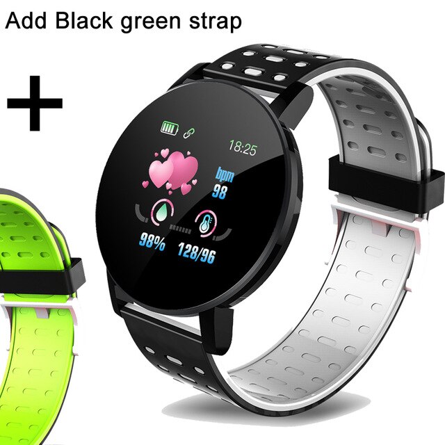 Arvin Bluetooth Smart Watch Men Blood Pressure Smartwatch Women Watch Sport Tracker Smartband WhatsApp For Android Ios: add blackgreen strap