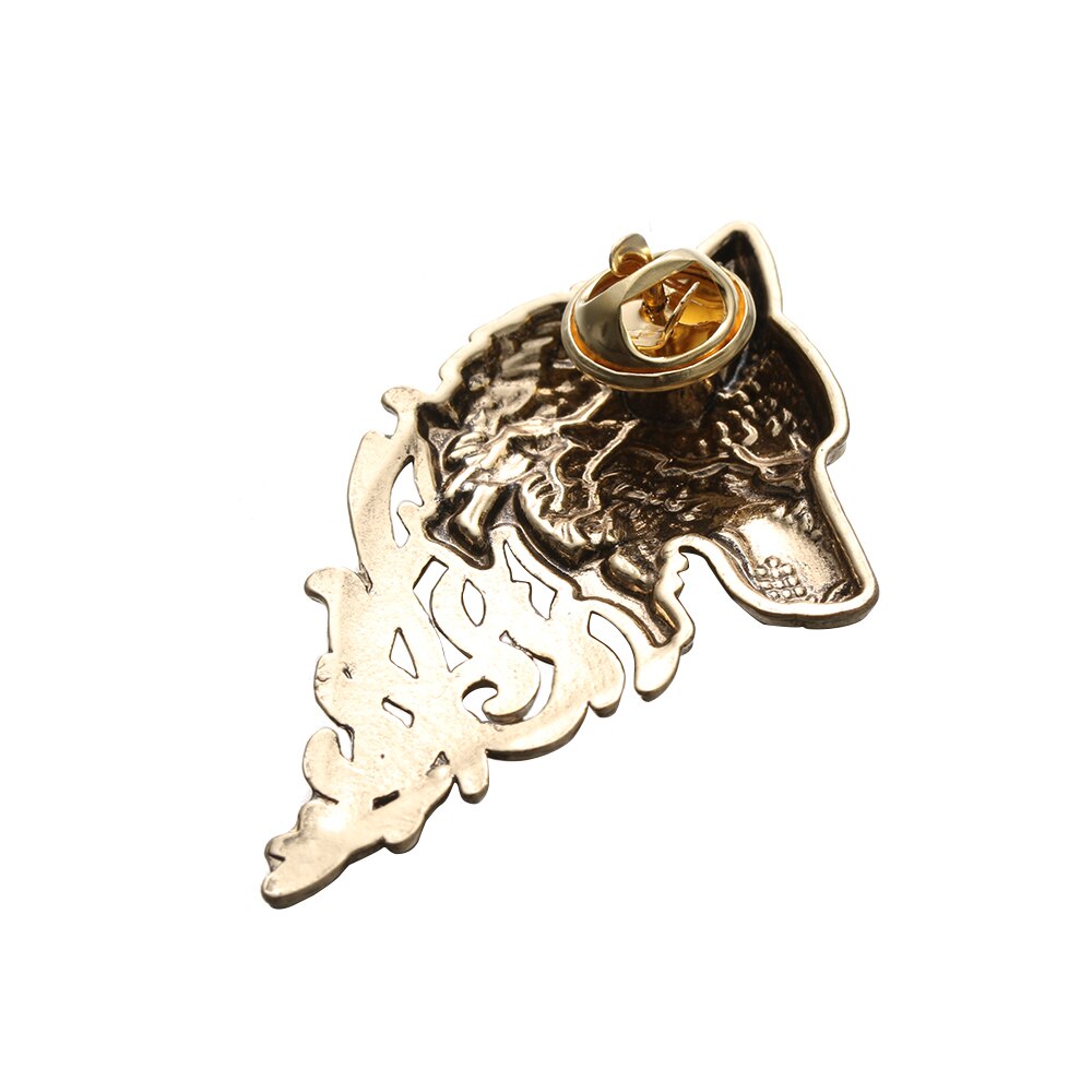 Insignia de lobo Punk para hombre, broche de solapa, Pin de camisa, traje, Collar, joyería, decoración artesanal