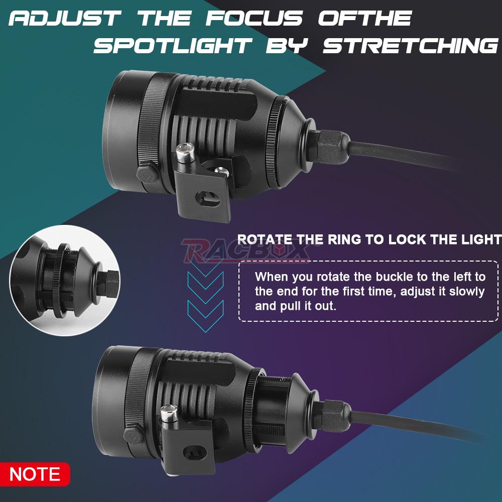 30W Motorcycle Spotlight Adjustable External Motorbike Spotlight Integrated LED Lamp Universal For Motorcycle ATV UTV Dirt Bike