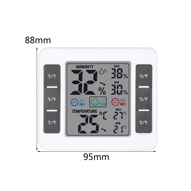 LCD Electronic Digital Wall Temperature Thermometer Hygrometer Humidity Meter Monitor Home Greenhouse Weather Station