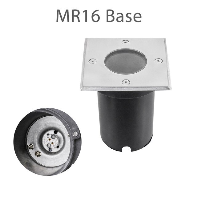 LED In-ground Light 12V 85-265V Buried Lights GU10 MR16 Waterproof Outdoor Recessed Spot Ground Lamp Underground Floor Lamps: Square MR16