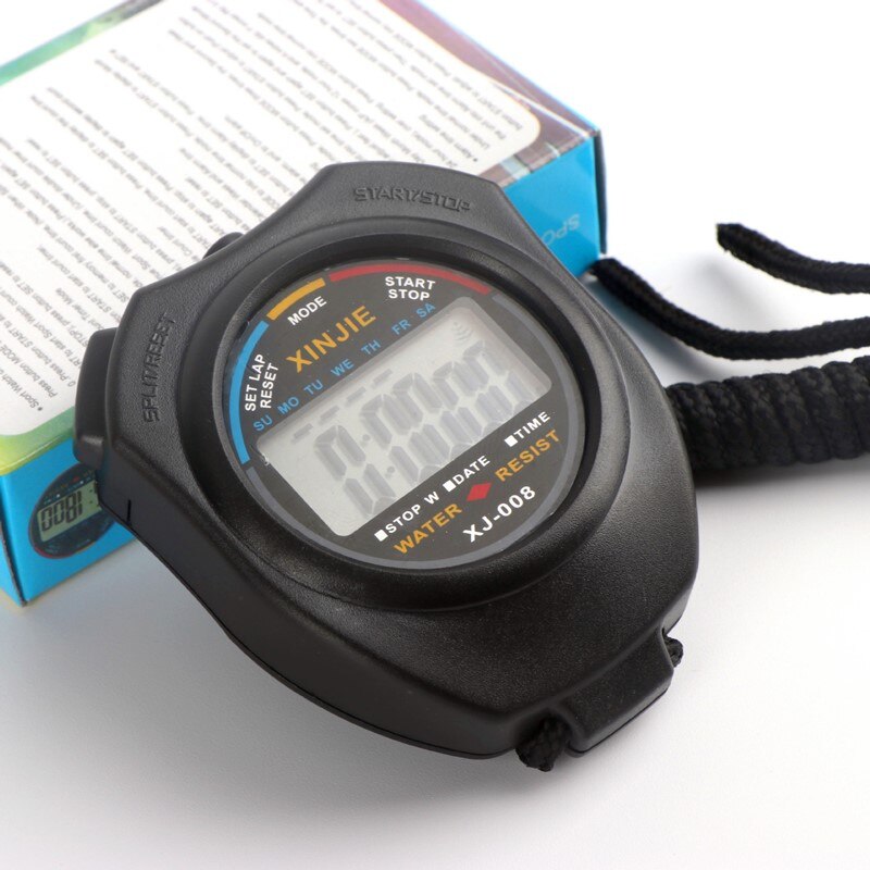 Waterproof Watch Digital Handheld LCD Stopwatch Timer Chronograph Time Counter Sport Alarm Mens Watch Digital Sport Watch