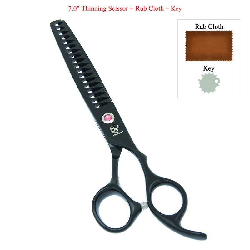 7.0" Japanese Steel Dog Grooming Scissors Curved Cutting Shears 40% Cut Rate Thinning Tesouras Pet Suppliers B0033A: B0033A-03-70