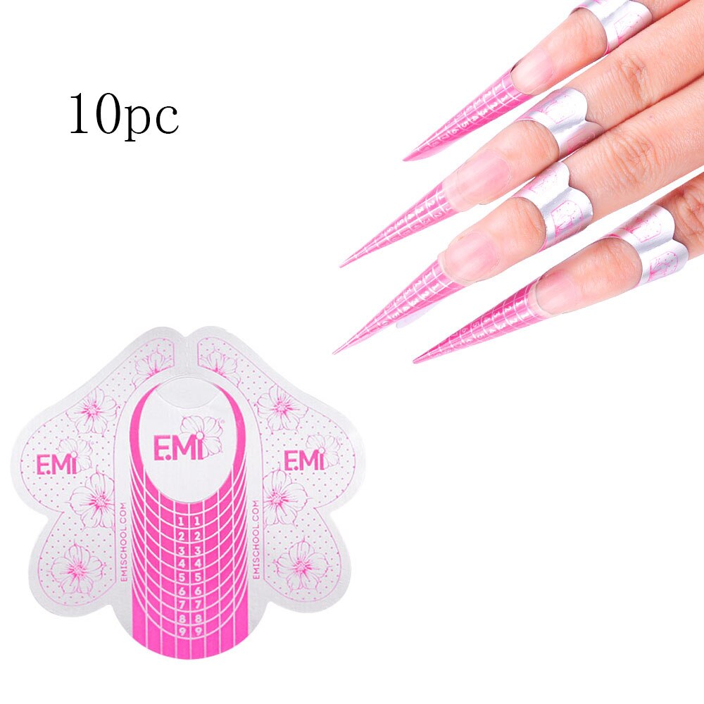 10Pcs Nail Vorm Sticker Voor Tips Acryl Uv Gel Extension Nail Art Diy Vorm Nail Builder Gel Sticker Gids mold Manicure Tool: DR200-10PCS