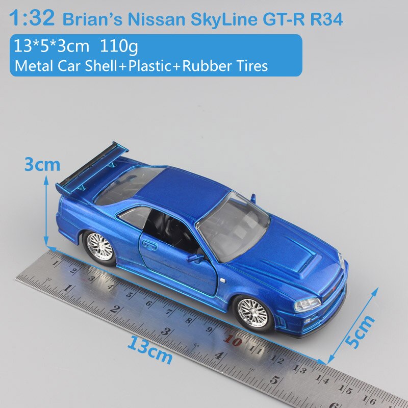 1:32 Bilancia Jada Plymouth Chevy Belair Camaro Dodge Charger ford mustang Pontiac Nissan GTR Giocattoli pressofusi e veicoli modello di auto giocattolo: Nissan SkyLine GT-R