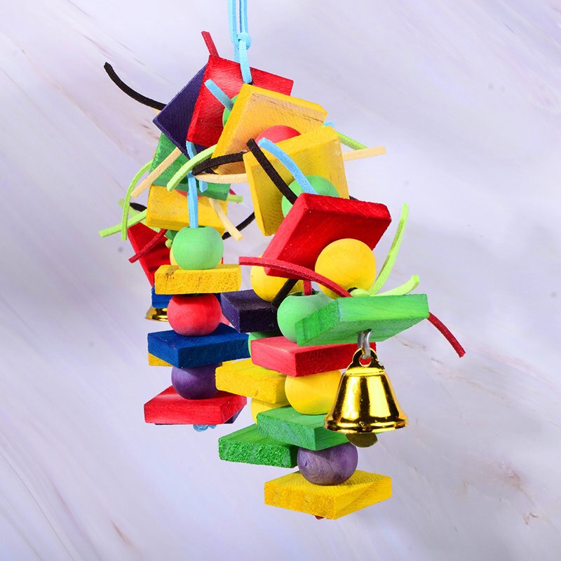 Papegaai Speelgoed Ara Opknoping Acryl Met Bells Beten Kauwen Op Kooien Kaketoe Stand Rack Swing Vogel Speelgoed Huisdier Product