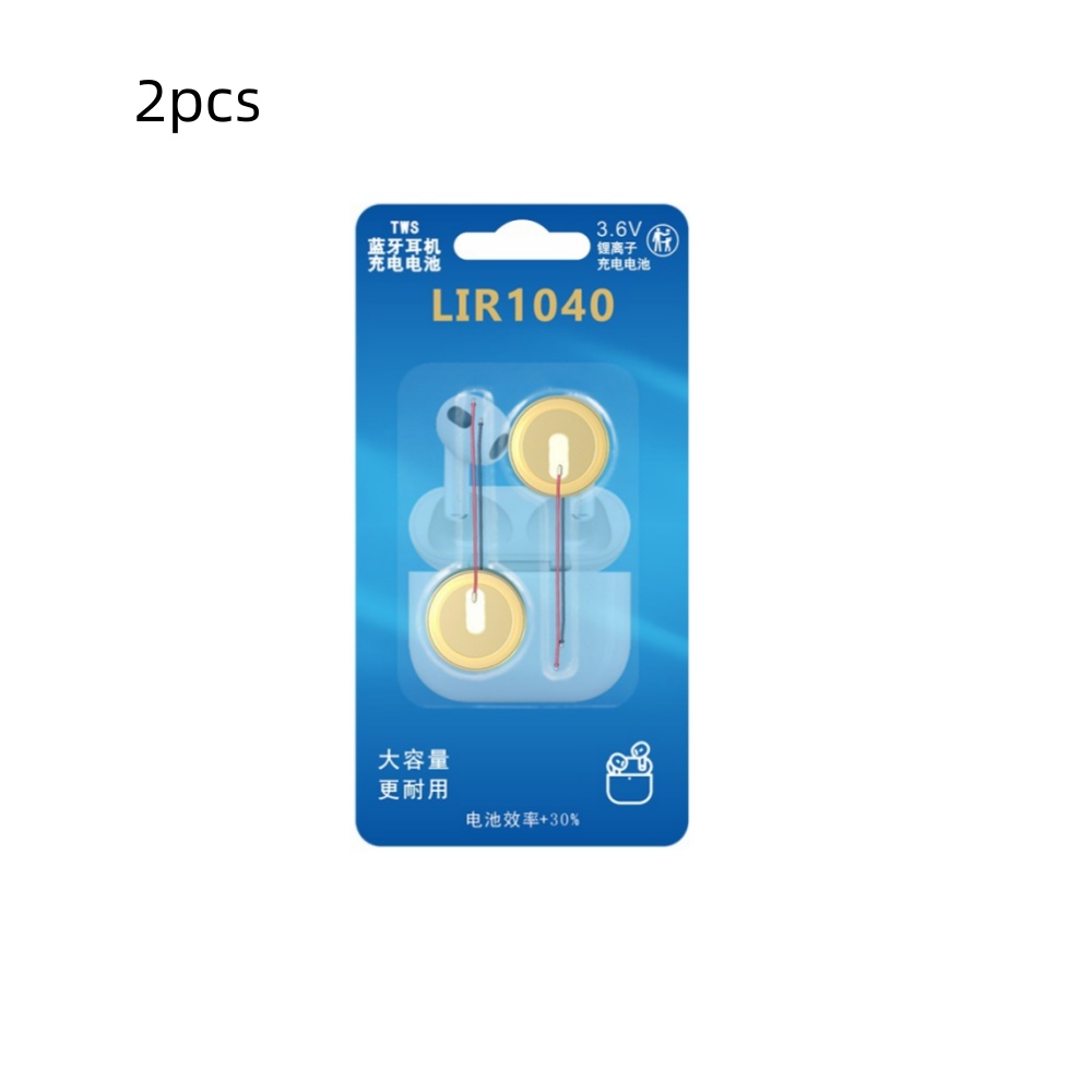 2-10PCS LIR1040 Battery For Bluetooth Headset 3.6V 35mAh Steel Shell Button Battery: Yellow