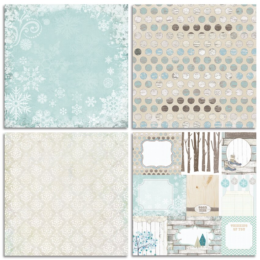 6 tum 12/24 ark ljud av snö scrapbook papper origami bakgrundspapper diy-kort gör hemdeco konst och hantverk