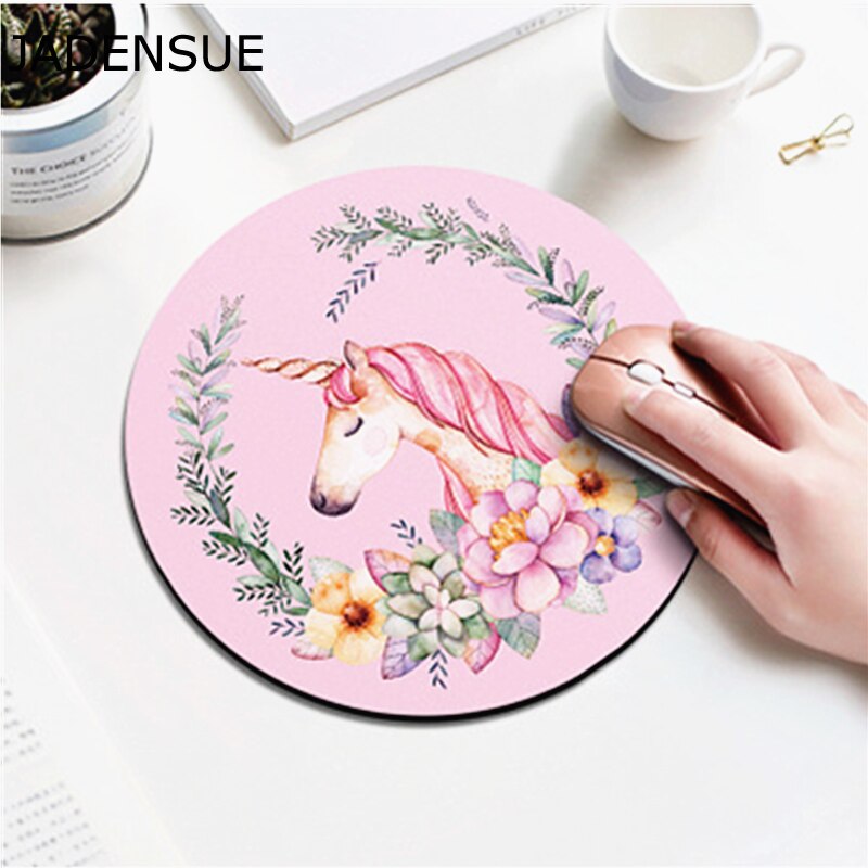 Comfortabele Ronde Muismat Planeet Serie Mat Desktop Non-Slip Rubber Pad Pc Muismat Ronde Bureau Gamer Gaming mat Voor Pc Laptop: Unicorn