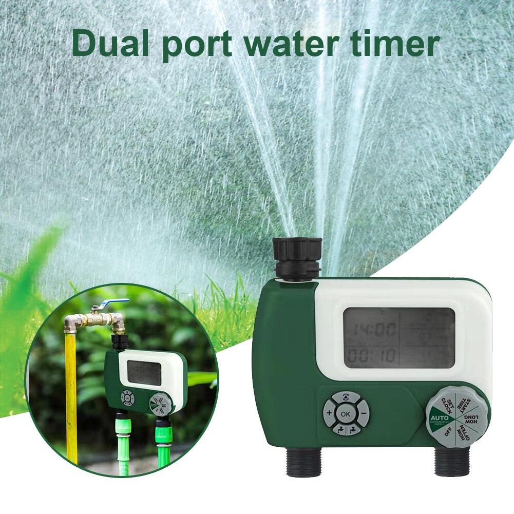 Irrigation Controller Support Manual Switch Outdoor Automatic Intelligent Garden Water Timer Hose Tap Dual Interface LCD Display