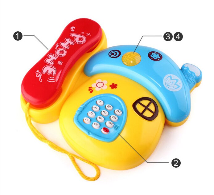 Spielzeug telefon Kleinkinder Telefon Multi-funktion AufkläSprosse Musik Baby Spielzeug, pädagogisches Spielzeug 1-2-3 Jahre alt unisex Kunststoff