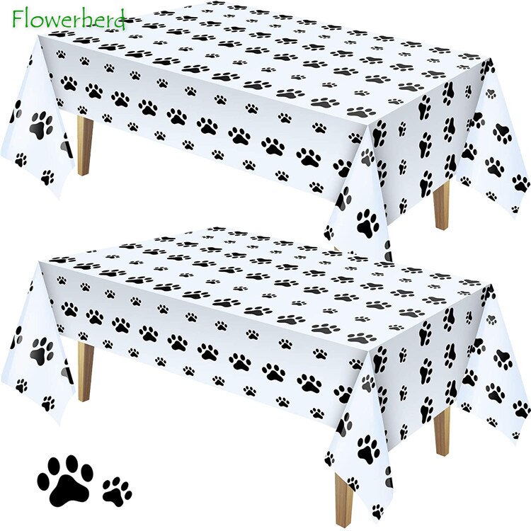 Dog Party Supplies Dog Paw Disposable Dinnerware Set Plates Napkin Cup Knifves Forks Spoon Birthday Party Baby Shower Decoration