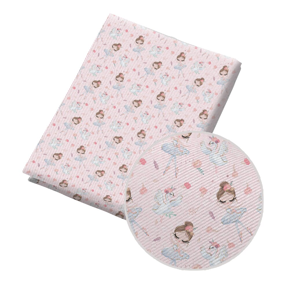 Tissu Kawaii en coton Polyester pour fille, rideau de vêtements pour enfants, housse de coussin, dessin animé, danse de Ballet, bricolage, 50x145CM: PL0498