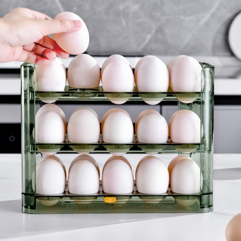 30 Roosters Ei Opbergdoos Koelkast Omkeerbare Kartonnen Huis Keuken Lade Multi-Layer Rack Organizer Timing Houder Container Bak