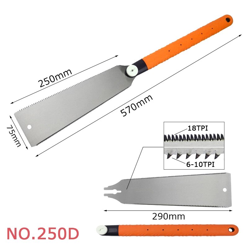 Portable Garden Pruning Hacksaws Wood Bamboo Trimming Hand Saw Woodworking Saw Ergonomic of Soft Rubber Handle