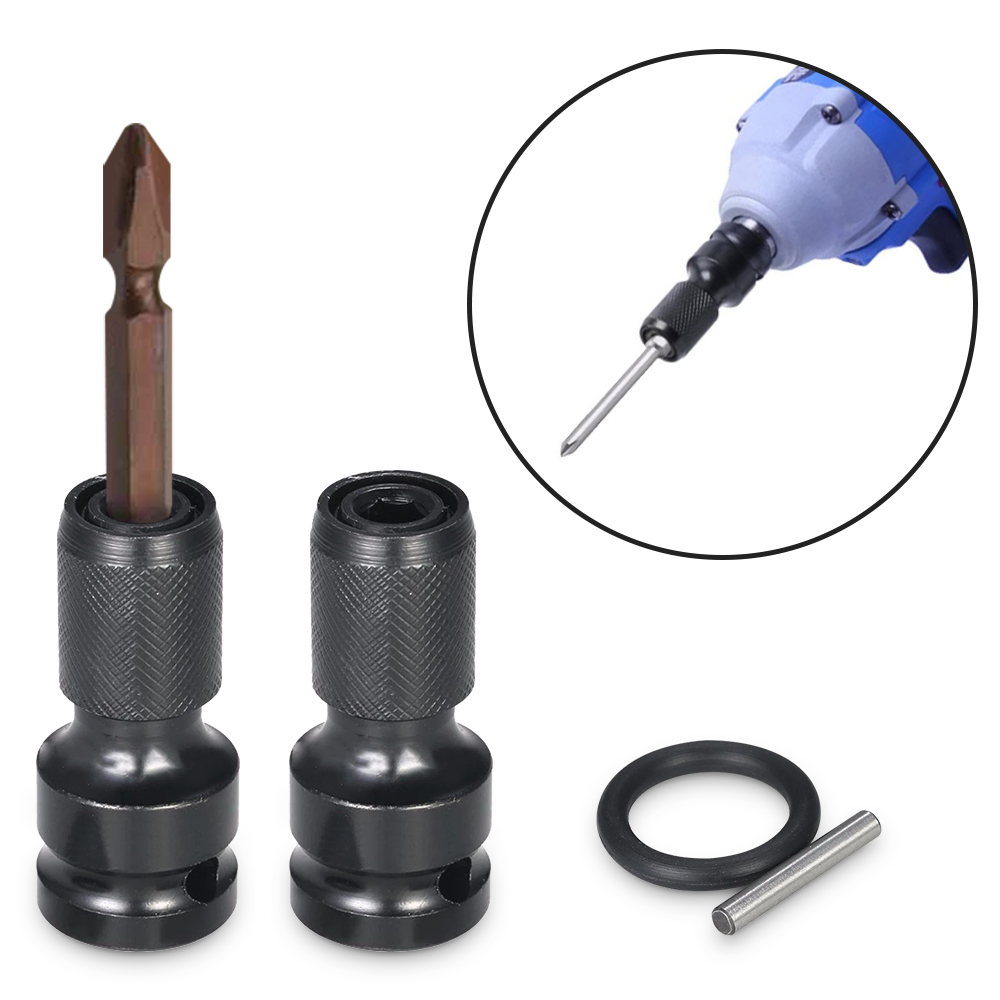 Quick Release 1/2 Inch Square To 1/4 Inch Hex Ratchet Socket Wrench Socket Adapter Spanner Set Drive Converter Impact Tool Kit