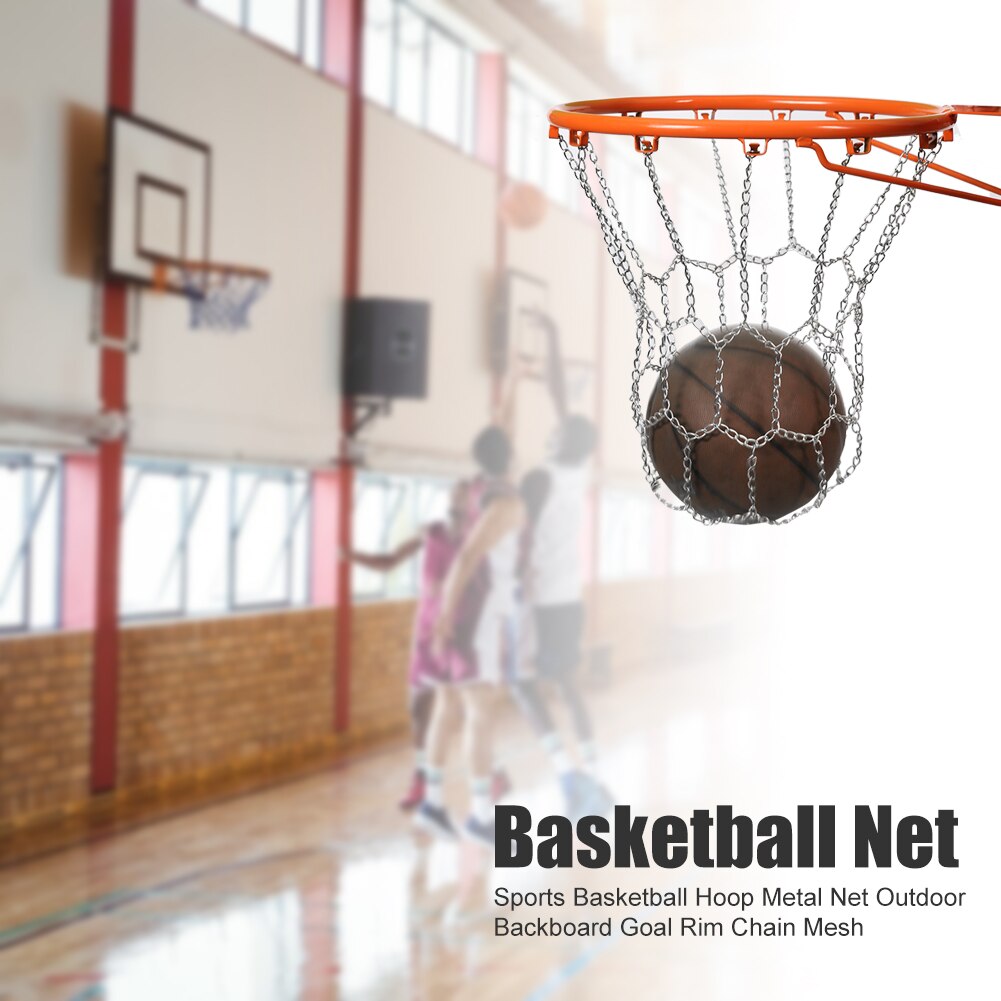 Basketball ring ring metal netto mål kant bold kæde sport udendørs bagplade mesh for nem sikkerhed træning tilbehør