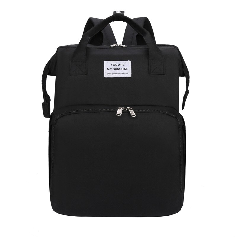 Bolsa plegable multifunción para mamá, mochila de viaje de gran capacidad, para cuidado de la maternidad, lactancia: Black