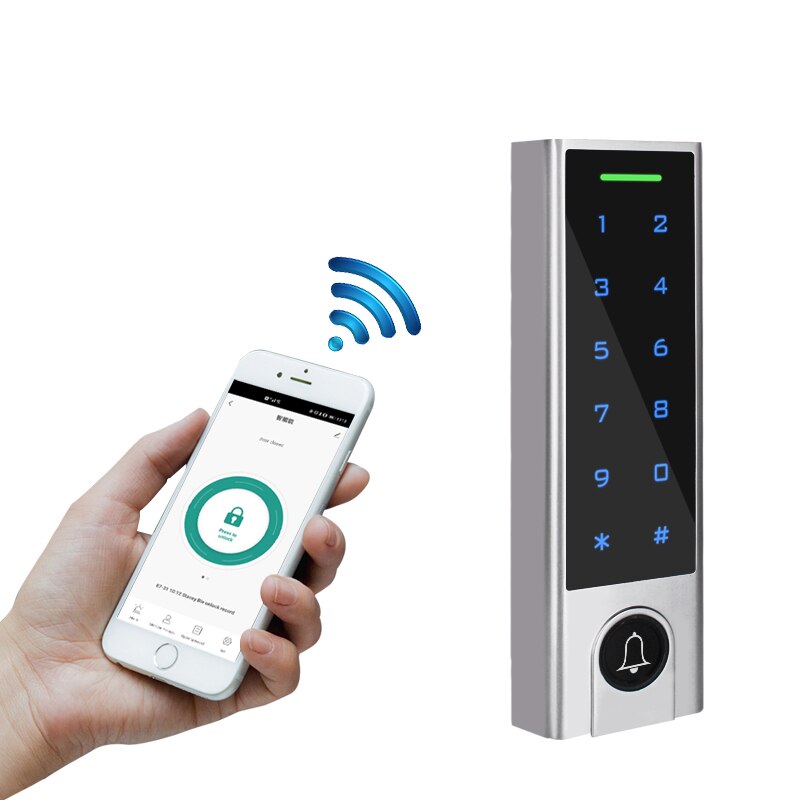 Touch Keypad Access Control Rfid 125Khz Wiegand Blue-Tooth Toegangscontrole Reader Geïntegreerd Met Tuya App Met Deurbel