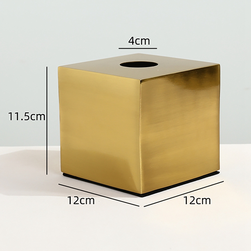Boîte à mouchoirs en métal, carré, doré, Rectangle, géométrique, maison, bureau, rangement, Organization, salon, décoration de maison moderne, 1 pièce