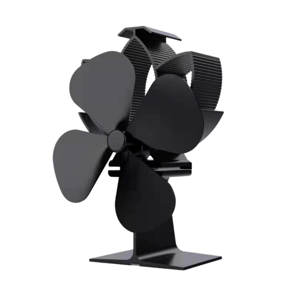 4-Blade Heat Powered Stove Fan Silent Operation Fireplace Fan Heat Circulation Thermal Stove Fans for Wood/Log Burner/Fireplace