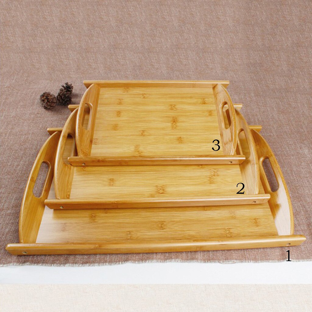 Bamboo Serving Tray Tea Cutlery Trays Storage Food Bamboo Pallet Fruit Plate