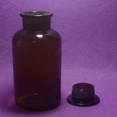 1000ML Amber Glass Reagent bottle,wide mouth,Ground stopper,Lab Glassware