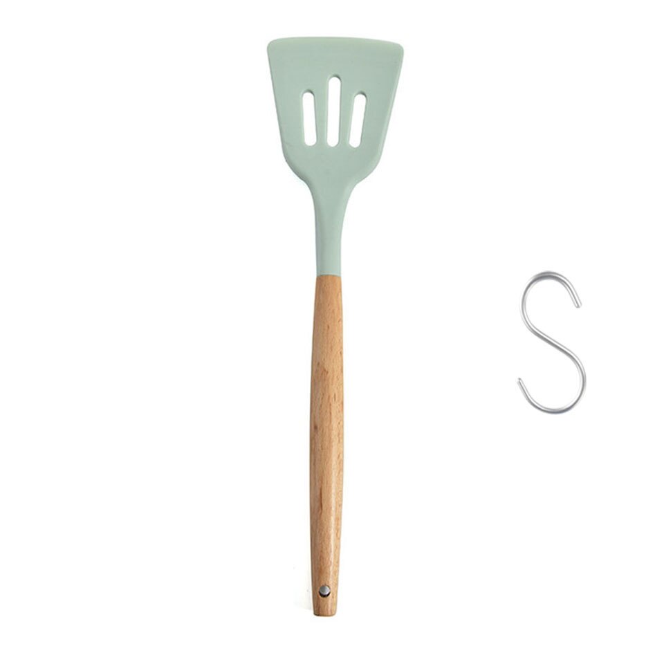 Herramientas de cocina, espátula de silicona, levantadores de alimentos antiadherentes, utensilios de cocina para el hogar: Green B