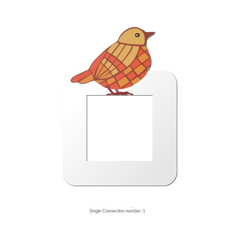 Bon augure oiseau interrupteur décoration pâte moderne Simple cadre couverture prise Protection couverture peut être carte peut coller Stickers muraux: 1