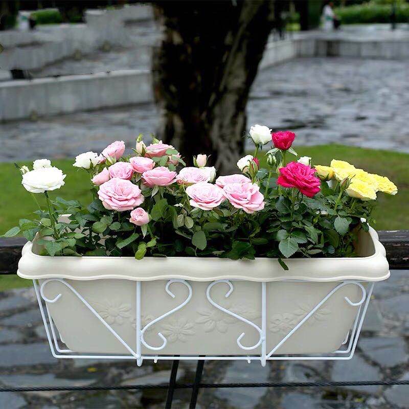 Hängande balkong blomkruka fästen hållare låda stativ räcke räcke hylla altandäck växt planter behållare tillbehör: D