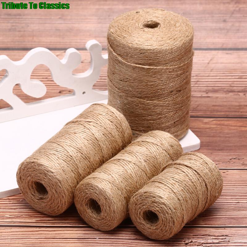 1Roll Natuurlijke Jute Touw Jute String Hennep Touw Party Wedding Wrapping Cords Discussie Diy Scrapbooking Bloemisten Craft Decor