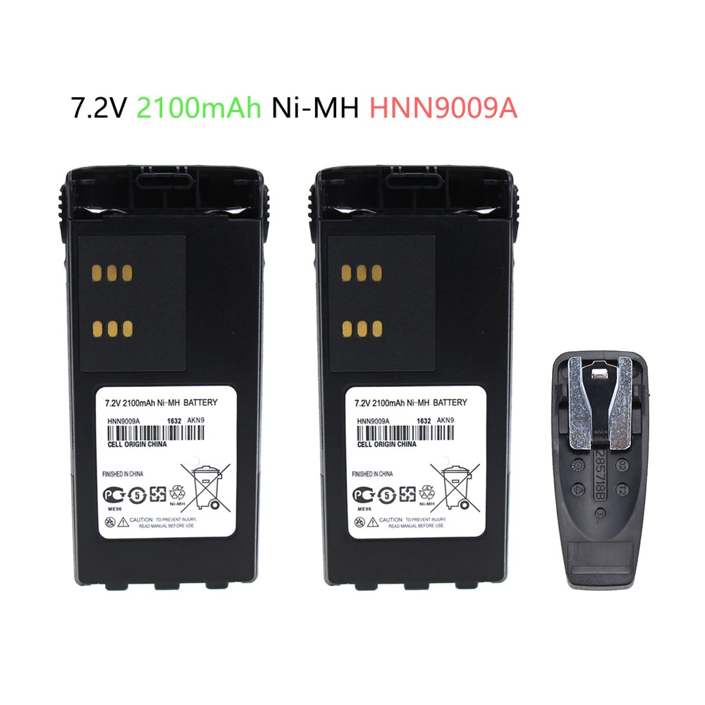 2X2100 mAh NI-MH wymiana bateria robić Motoroli radio GP328 GP338 HNN9008 HNN9008A HNN9008AR HNN9008H HNN9009 HNN9012 + klip