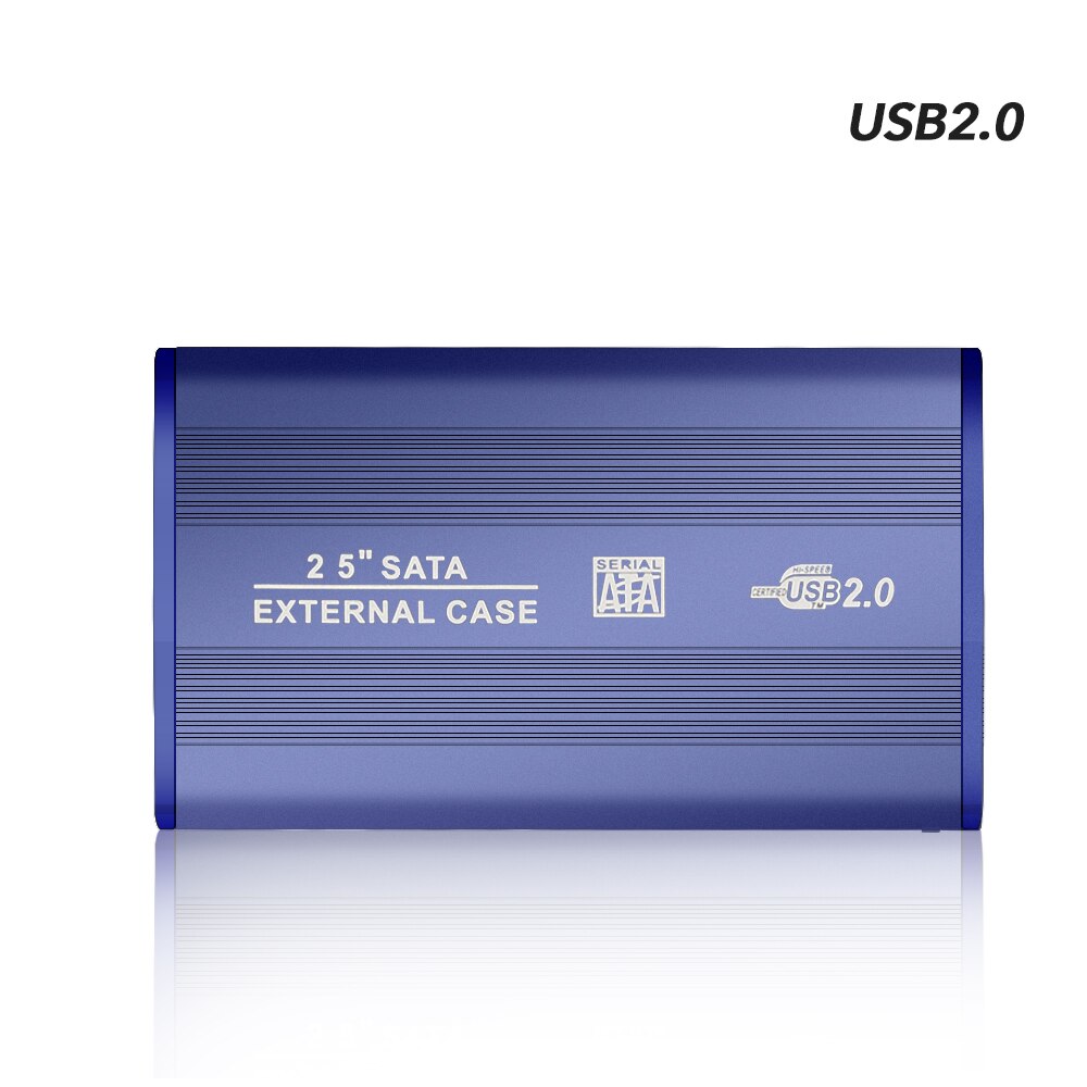 TISHRIC Hdd Case Usb 2.0 To Sata Support 8 TB External Hard Drive Case Hdd Enclosure Hard Disk Case 2 5 Hard Disk Enclosure: blue