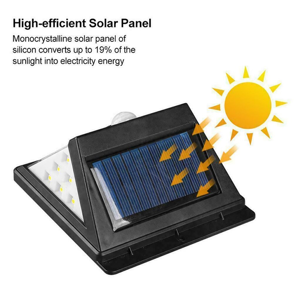 Applique murale solaire améliorée mpow 40 led avec détecteur de mouvement pir, lampe solaire, 3 modes d'éclairage ,  ip65 lampes de jardin extérieures étanches