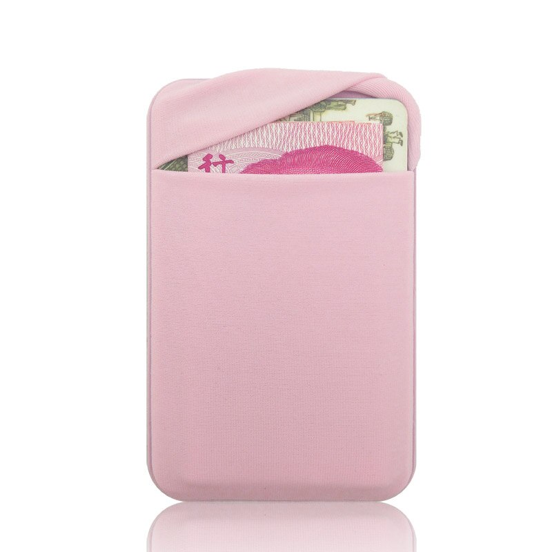Universal stretchy lycra mobiltelefon plånboksfodral kreditkortsficka med 3m självhäftande till iphone xiaomi huawei fodral