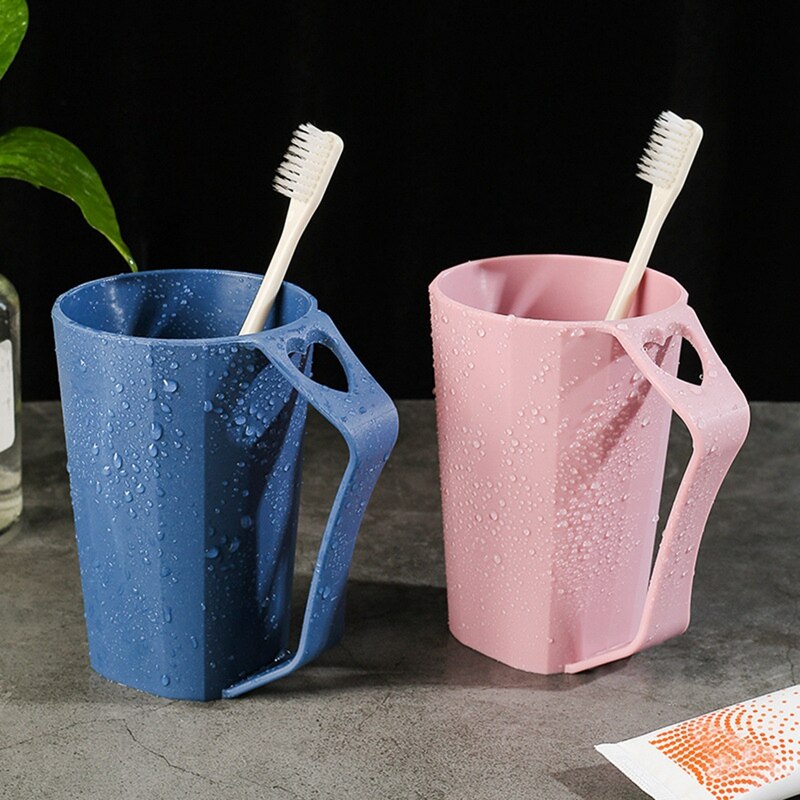 2 Stuks Van Paar Tandenborstel Cups Unbreakable Badkamer Glas Met Hartvormige Handvat Oz Badkamer Cup