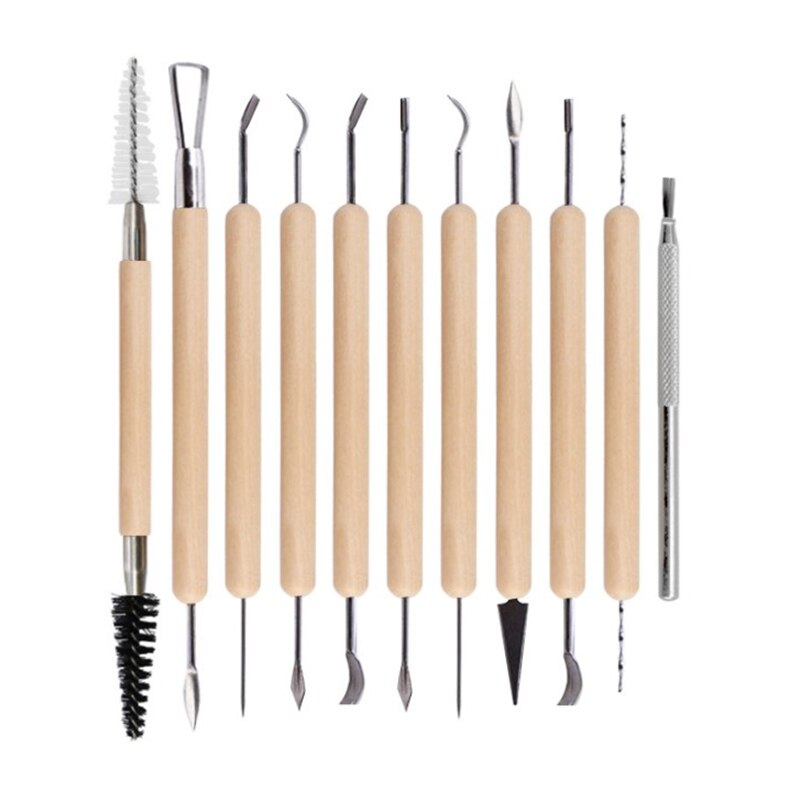 Polymeer Klei Gereedschap,22Pcs Aardewerk Klei Beeldhouwgereedschap, Houten Klei Gereedschap Aardewerk Gereedschap, Beeldhouwgereedschap, Keramische Sculptuur Carving Kit voor Aardewerk Klei Modeller