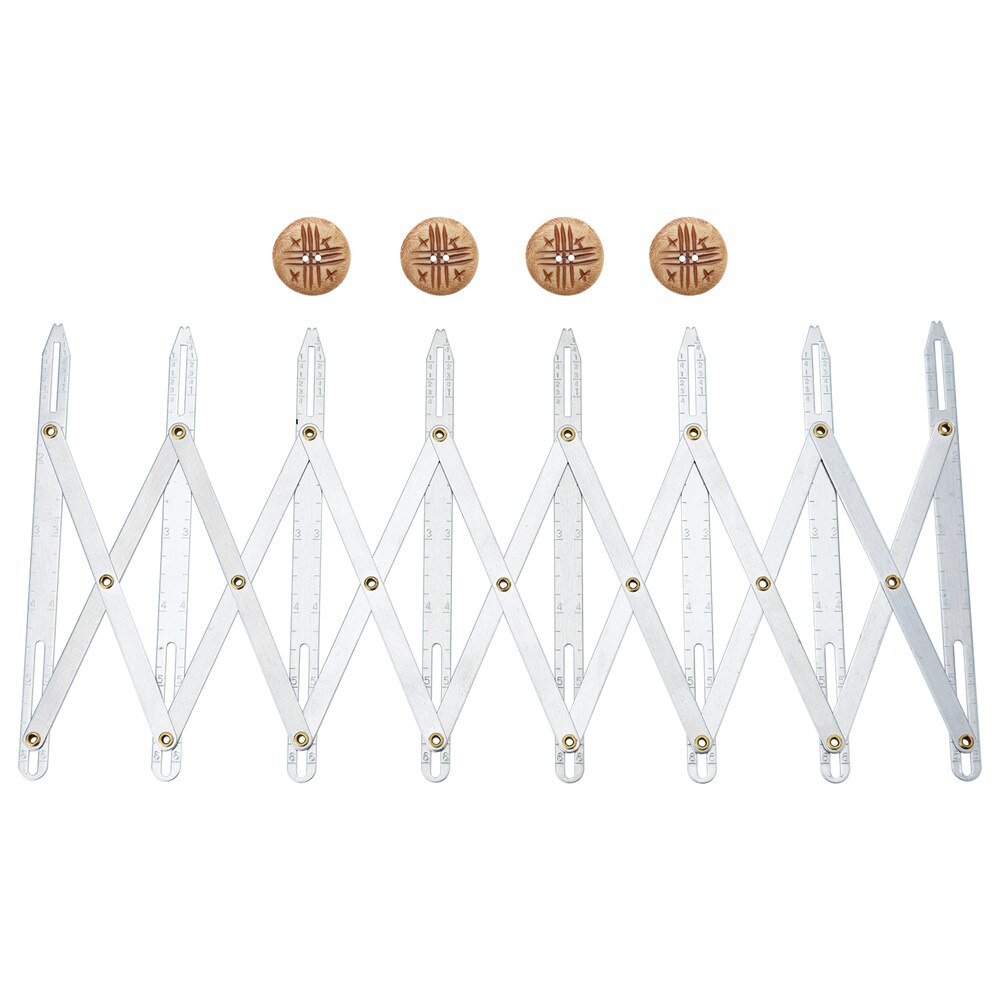 Buttonhole Spacer Expanding Aluminum Sewing Gauge Measuring Marking Tool for Grommet Button Holes Window Curtain Drapery Button