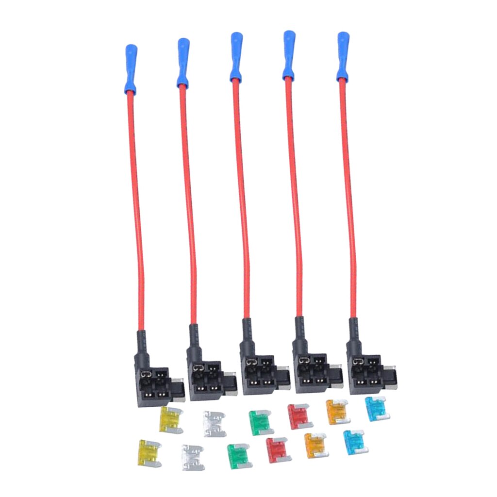 12 Pieces Auto Car Truck Mini Blade Fuse 5A-30mpA with Add-a-circuit Holder Kit