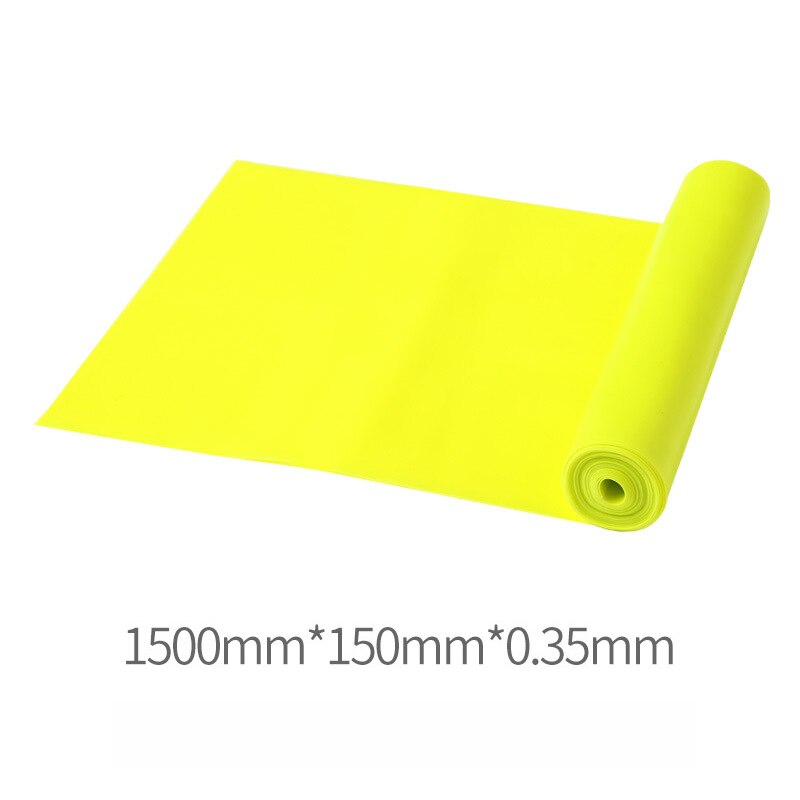 Yoga elastische band, hoge elasticiteit, bodybuilding, veilige rubberen yoga elastische band, 150cm weerstandsbanden, trainingselastische riem: Geel