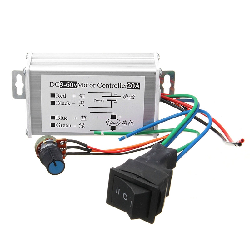 Dc 12v 24v 36v 48v kääntyvä moottorin nopeuden säätö pwm -säädin pwm dc -nopeussäädin