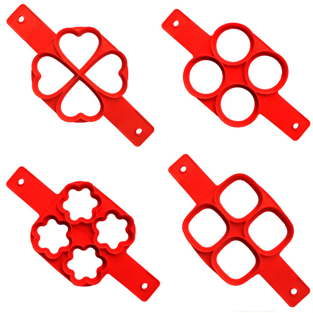 1Pcs Silicone Non Stick Fantastische Ei Pannenkoek Maker Ring Keuken Bakken Omelet Mallen Flip Fornuis Ei Ring Mold