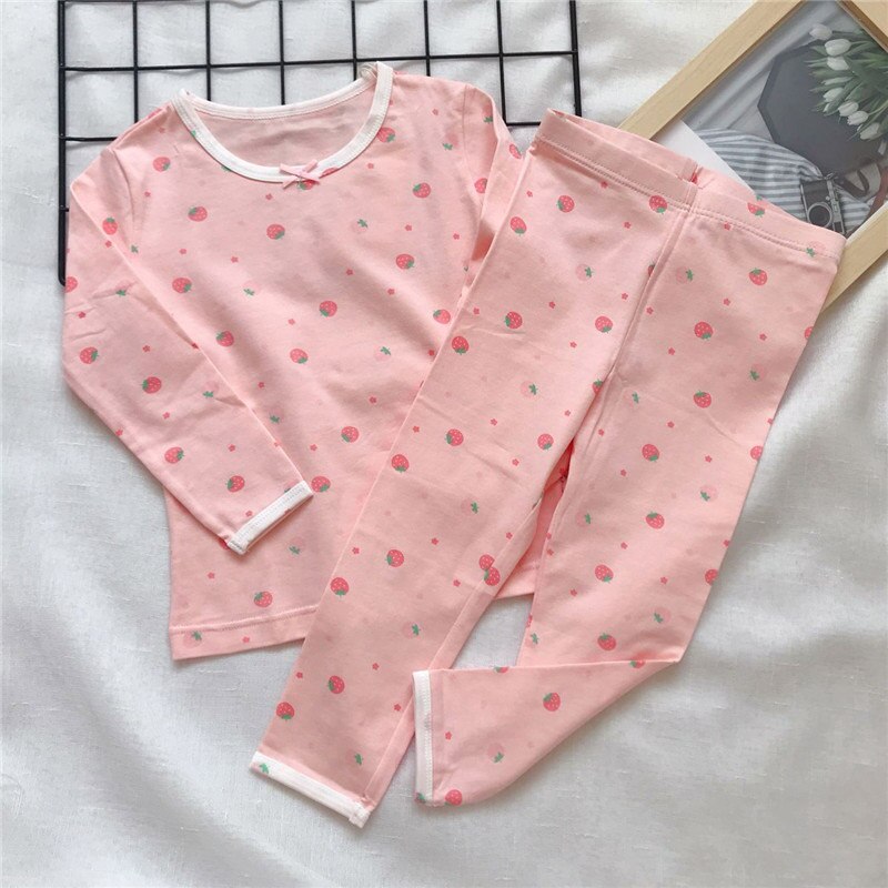 Kinderen Casual Pyjama Kleding Set Meisjes Leuke Nachtkleding Pak Sets Kinderen Lange Mouwen + Broek 2 Stuk Katoen pyjama Sets