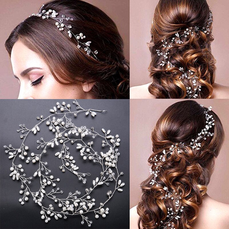 Bruiloft Haar Accessoires Kristal Parel Haar Riem Bruiloft Bruids Haar Sieraden Haar Sieraden Bruid Hoofdtooi Hoofdbanden Tiara