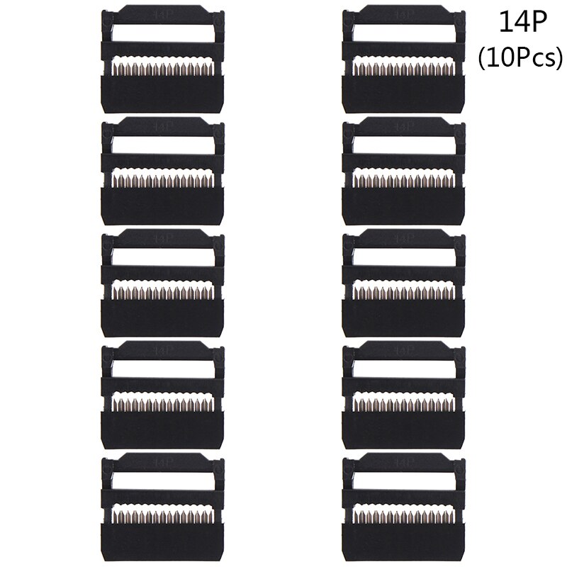 10set 6/8/10/12/14-50Pin IDC Socket Pin Dual Rij Toonhoogte 2.54mm IDC connector 6-50 Pin Kabel Socket Plug Lint Kabel Connector: Ivoor