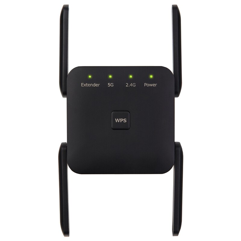 5G WiFi Repeater WiFi Amplifier 5Ghz Range Extender 1200M Wireless Home Wi-Fi Internet Signal: US plug / black
