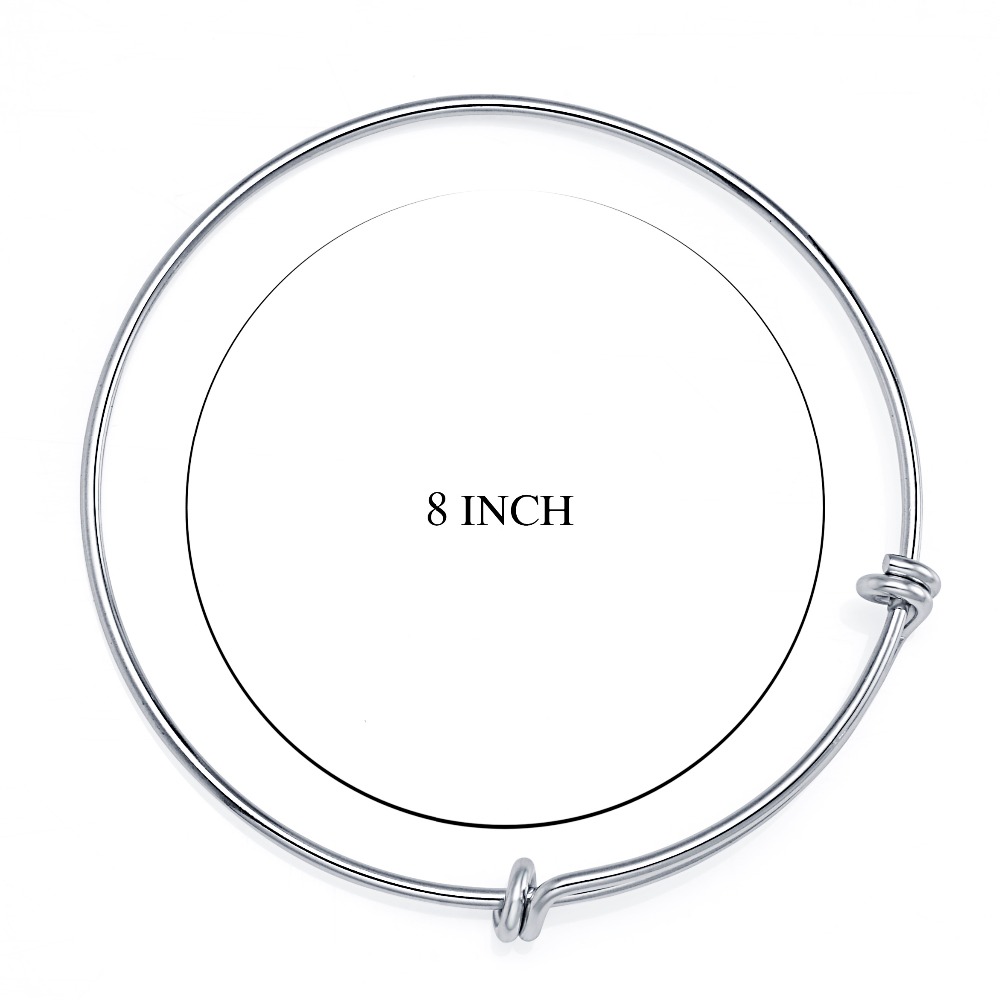 5pcs Multi Size Copper Gold Rhodium Plated Wire Charm Expandable Blank Bracelet Bangles For Women DIY Love Bangle